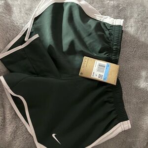 Nike Forest Green Running Shorts with White Trim
